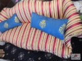 Sofa approx. 82 inches with 2 blue pillows