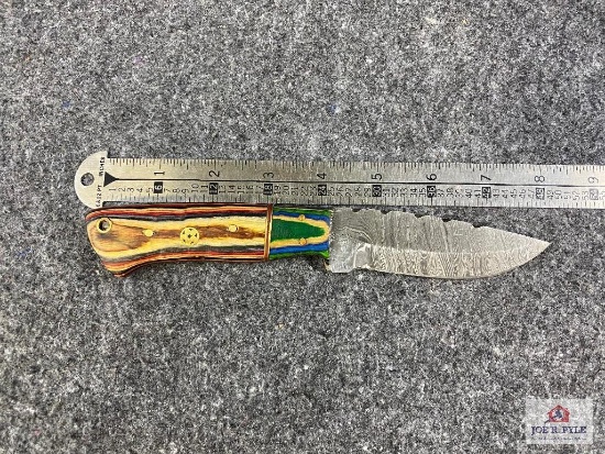 [666] Damascus Blade Hunter w/Sheath