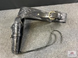 [735] Tooled leather Western-style single gun rig