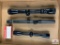 [181] Three Rifle Scopes: 2 Redfield, 1 JC Higgins, Redfield Mount