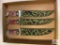 [345] Three fixed blade hunting knives w/camo sheaths