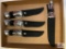 [347] Four Fixed Blade hunting knives w/nylon sheaths
