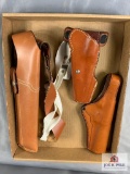 [285] Three Brown Leather holsters