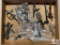 [536] Gun Parts: triggers guards and trigger assemblies, side plates w/hammers, forearm steel, etc