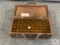 [299] Brass shotshells an loading implements in a wooden kit box