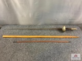 [234] Hand-carved spear, ramrod, fencing sword