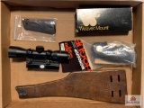 [506] Mixed lot: Grips, wooden stock, Ultralux optic, Weaver Mount
