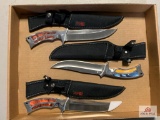 [240] Three fixed blade knives w/sheaths