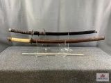 [251] Two oriental-style swords + extra thin blade
