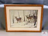 [570] Framed Wildlife Print: Whitetail Deer in Winter