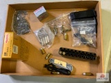 [573] Mixed Lot: Loose ammo, .308 Win match ammo, knife, glock mags, etc.