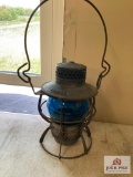 Dressel B&O RR signal lantern w/ blue lens