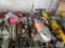 Misc. electric power tools on wire shelf