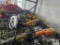 Misc. electric power tools on wire shelf