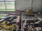 Misc. air power tools on wire shelf