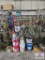 Selection of safety harnesses & air fittings & cable & buckets
