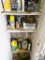 tan cabinet and contents