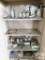 tan metal cabinet and contents
