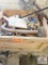 wooden box & contents
