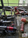 Misc. air power tools on wire shelf