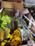 Box of misc. on wire shelf