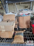 Drop cloth, bags and a bag of shot and grit