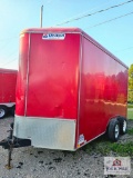 United Red V-nose box trailer Approx. 6 1/2x14 No Title