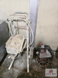 Paint sprayer work light and post