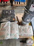 Pallet of sand & large battery's