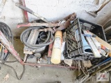 misc. items on red cart