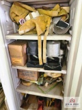 tan cabinets and contents
