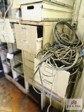 tan filing cabinets & contents