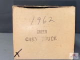 Original Promotional Box 1962 Chevrolet Truck, Green in color - BOX ONLY