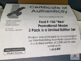 3-Pack of Ford F-150 Red Promotional Models in box
