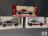 3 Die Cast Metal Collector Trucks including 2 F-250/350 Series Trucks & a Handyware Hank 2004 Ford