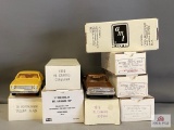 Collection of Model Cars in boxes including '75 Roadrunner, 1980 El Camino, 1979 El Camino, '74