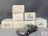 7 70's & 80's Corvettes Model Cars in original boxes