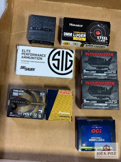 [527] Ammo Lot: 9mm Luger & 9mm Luger shotshell