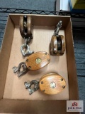 Flat of Wooden Pulleys