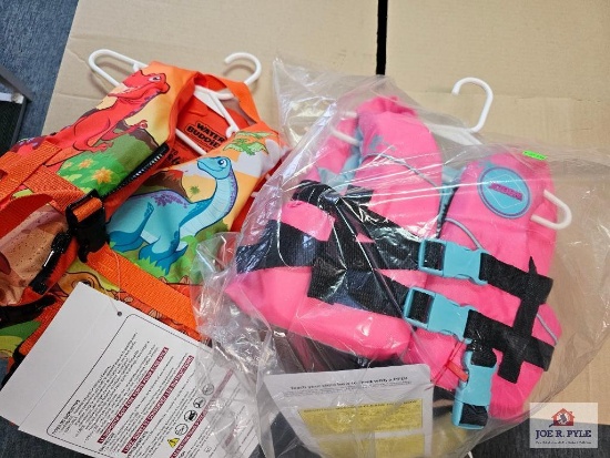 Pink & Orange Dinosaur Life Vests
