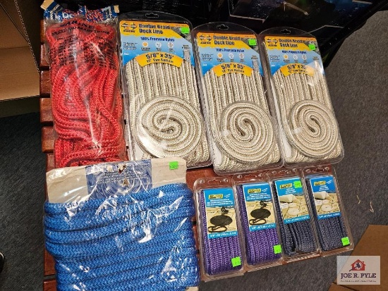 Lot of Various Sizes & Colors Dock Line (9)
