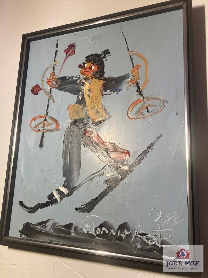 Morris Katz Skiing Clown