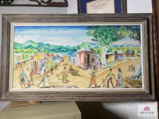 Canute Davis (?) Jamaica '81 framed art