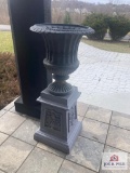 Metal decorative urn on stand 48