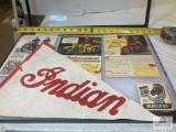 Indian Motorcycles pennant and other literature