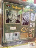 Nelson Mandela Signed Cut Photo Frame
