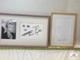 Rosanna Arquetteand Vana White Signed drawings Frames