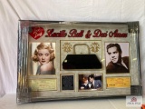 Lucille Ball / Desi Arnaz signed checks photo with Ball-owned handbag