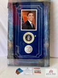 Barack Obama Signed Baseball Photo Frame