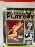 Marilyn Monroe Cut/Hugh Hefner Signed Playboy Page Photo Frame